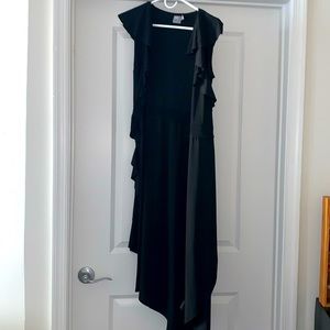 ASOS Black Flutter Detail Wrap Dress - UK10 / US6